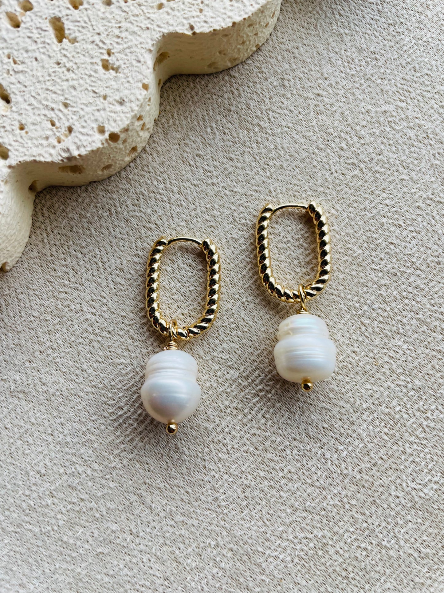 Square Rope Hoop Earrings